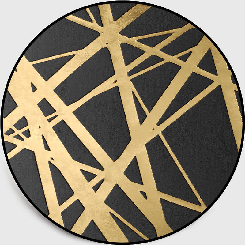 Gold Criss-Cross Patterned Rug Synthetics Glam Rug Pet Friendly Non-Slip Backing Machine Washable Rug for Home - view 4