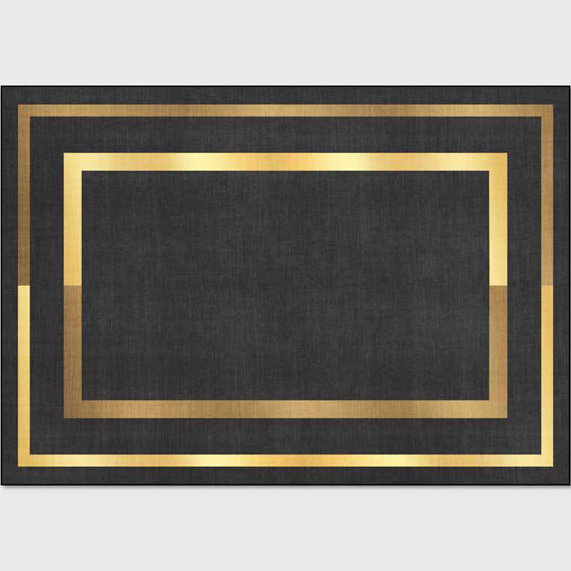 Glam Gold Frame Rug Multicolor Minimalist Carpet Polyester Anti-Slip Pet Friendly Stain Resistant Rug for Room - view 8