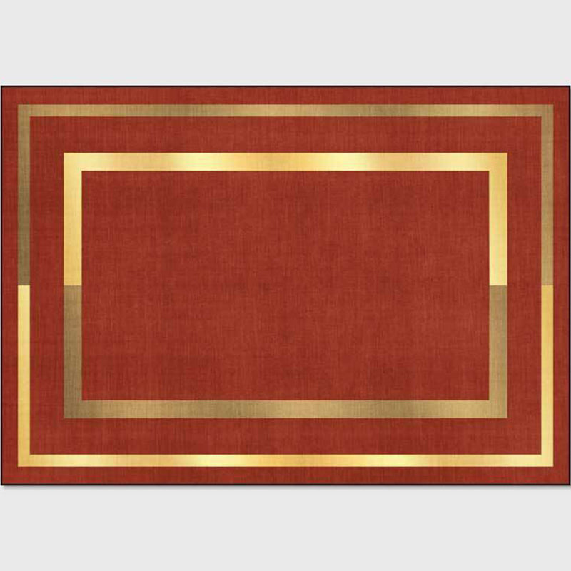 Glam Gold Frame Rug Multicolor Minimalist Carpet Polyester Anti-Slip Pet Friendly Stain Resistant Rug for Room