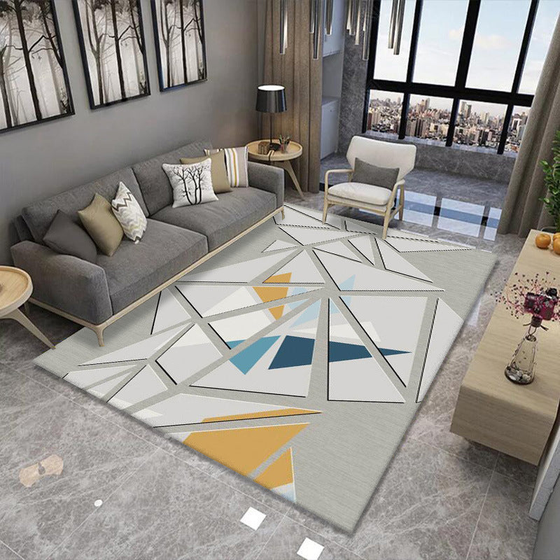 Artistic Multicolor Geometric Rug Polypropylene Simplicity Rug Stain Resistant Pet Friendly Non-Slip Carpet for Living Room - Light Gray - Clearhalo - 'Area Rug' - 'Rug' - 2121767