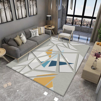 Artistic Multicolor Geometric Rug Polypropylene Simplicity Rug Stain Resistant Pet Friendly Non-Slip Carpet for Living Room - Light Gray - Clearhalo - 'Area Rug' - 'Rug' - 2121767