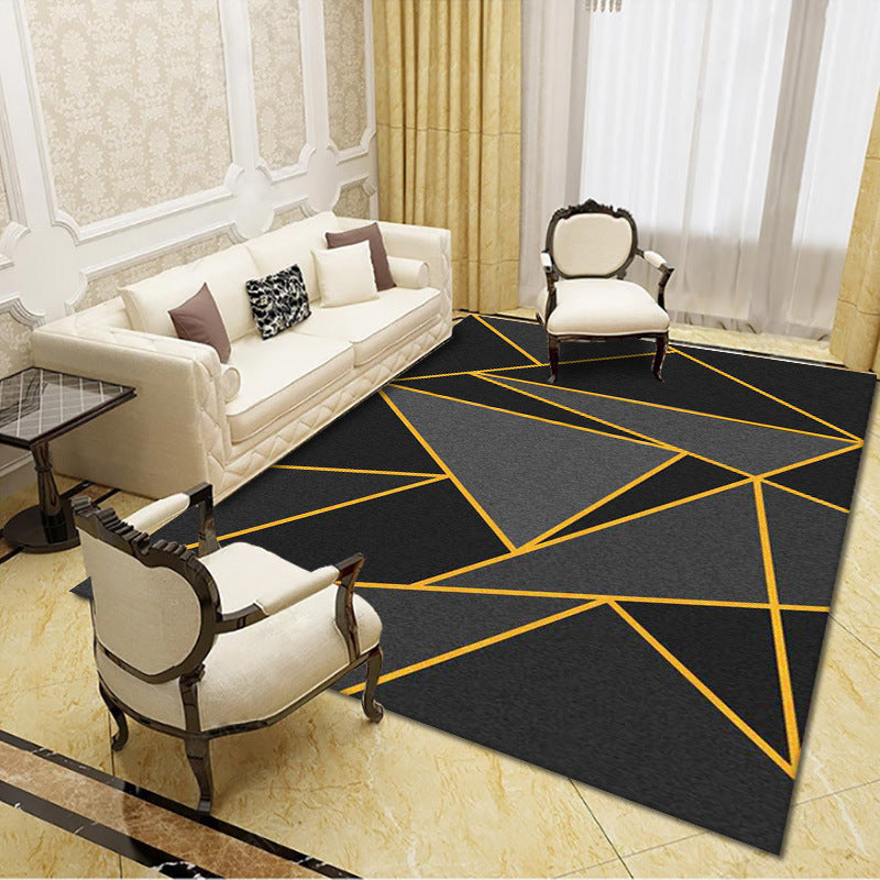 Artistic Multicolor Geometric Rug Polypropylene Simplicity Rug Stain Resistant Pet Friendly Non-Slip Carpet for Living Room - Black-Gray - Clearhalo - 'Area Rug' - 'Rug' - 2121768