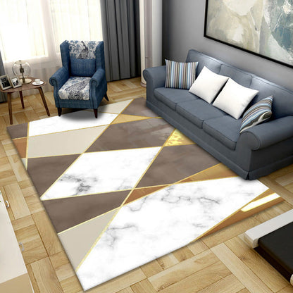 Artistic Multicolor Geometric Rug Polypropylene Simplicity Rug Stain Resistant Pet Friendly Non-Slip Carpet for Living Room - Brown - Clearhalo - 'Area Rug' - 'Rug' - 2121773