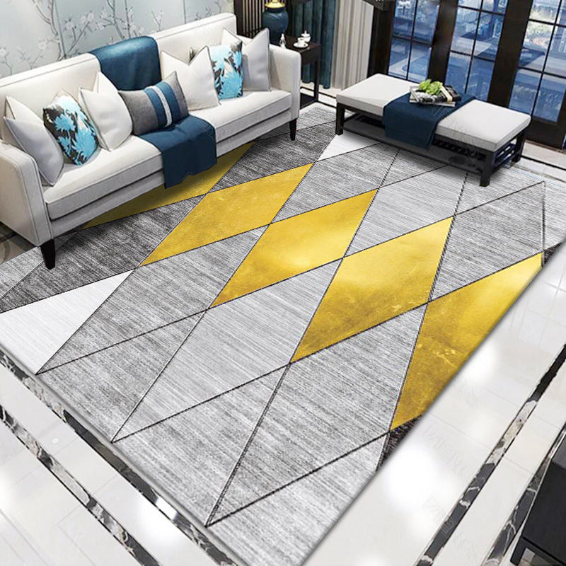 Artistic Multicolor Geometric Rug Polypropylene Simplicity Rug Stain Resistant Pet Friendly Non-Slip Carpet for Living Room - Golden - Clearhalo - 'Area Rug' - 'Rug' - 2121774