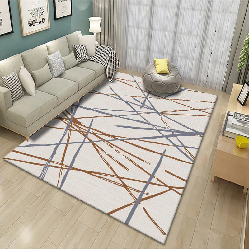 Artistic Multicolor Geometric Rug Polypropylene Simplicity Rug Stain Resistant Pet Friendly Non-Slip Carpet for Living Room - Dark Beige - Clearhalo - 'Area Rug' - 'Rug' - 2121775