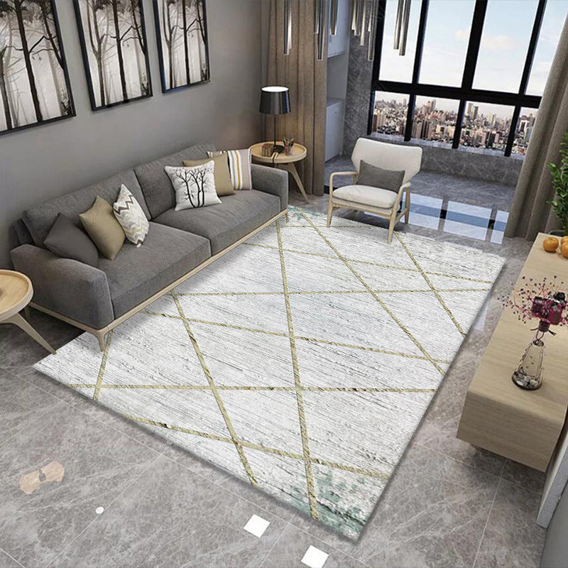 Artistic Multicolor Geometric Rug Polypropylene Simplicity Rug Stain Resistant Pet Friendly Non-Slip Carpet for Living Room - Beige - Clearhalo - 'Area Rug' - 'Rug' - 2121778