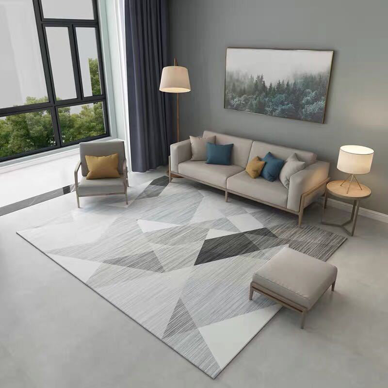 Artistic Multicolor Geometric Rug Polypropylene Simplicity Rug Stain Resistant Pet Friendly Non-Slip Carpet for Living Room - Gray-White - Clearhalo - 'Area Rug' - 'Rug' - 2121781