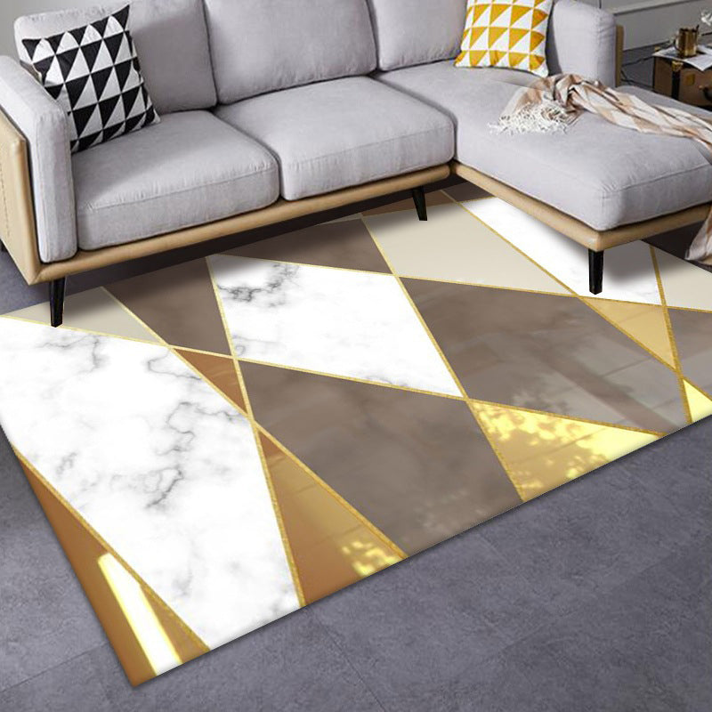 Artistic Multicolor Geometric Rug Polypropylene Simplicity Rug Stain Resistant Pet Friendly Non-Slip Carpet for Living Room - Tan - Clearhalo - 'Area Rug' - 'Rug' - 2121782