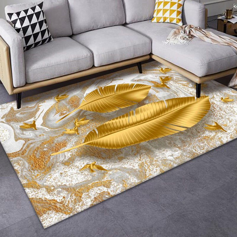 Artistic Multicolor Geometric Rug Polypropylene Simplicity Rug Stain Resistant Pet Friendly Non-Slip Carpet for Living Room - Gold - Clearhalo - 'Area Rug' - 'Rug' - 2121784