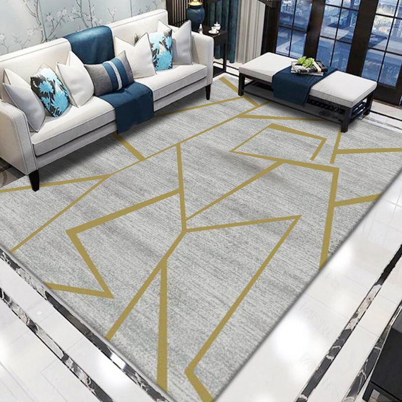 Artistic Multicolor Geometric Rug Polypropylene Simplicity Rug Stain Resistant Pet Friendly Non-Slip Carpet for Living Room - Grey - Clearhalo - 'Area Rug' - 'Rug' - 2121785