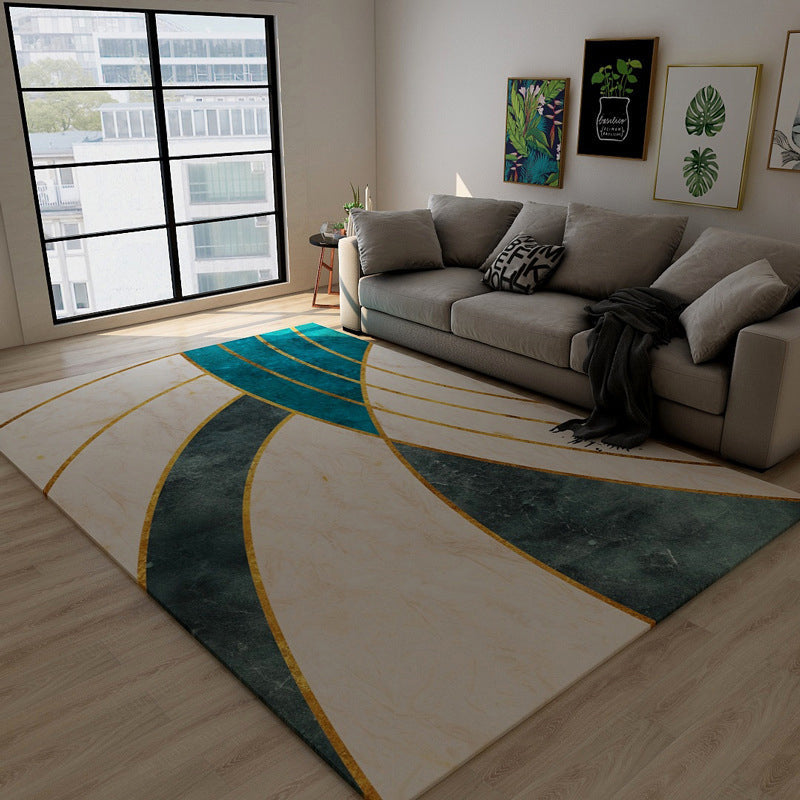 Blackish Green Vintage Rug Polyester Abstract Geometric Rug Machine Washable Anti-Slip Pet Friendly Carpet for Great Room - Green - Design 7 - Clearhalo - 'Area Rug' - 'Rug' - 2121792