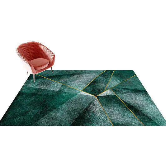 Enchanting Postmodern Rug Multi Color Botanic Geometric Rug Washable Pet Friendly Anti-Slip Rug for Home Decor