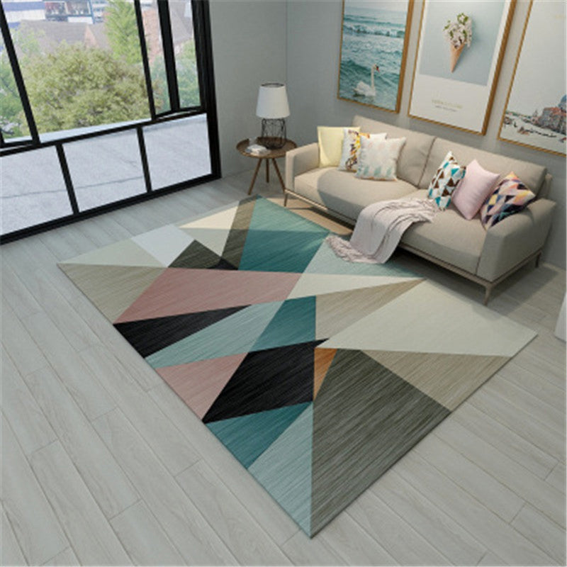 Modern Geometric Colorblock Rug Multi Colored Polypropylene Carpet Stain Resistant Anti-Slip Washable Rug for Room - Gray-Pink - Clearhalo - 'Area Rug' - 'Rug' - 2121899