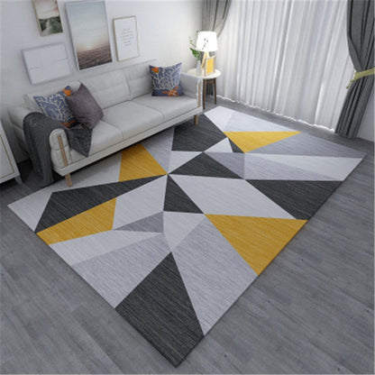 Modern Geometric Colorblock Rug Multi Colored Polypropylene Carpet Stain Resistant Anti-Slip Washable Rug for Room - Black-Yellow - Clearhalo - 'Area Rug' - 'Rug' - 2121900