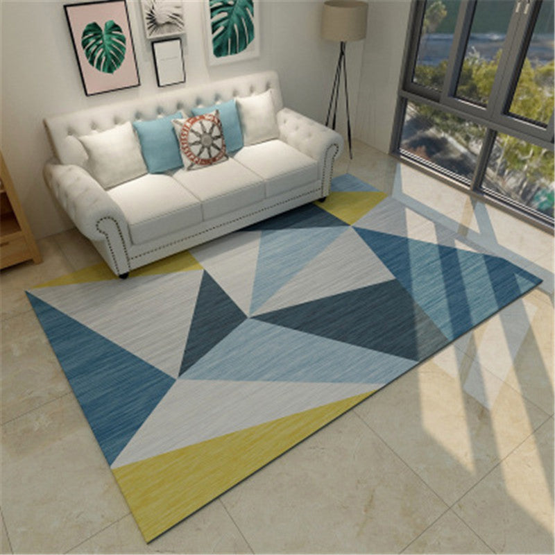 Modern Geometric Colorblock Rug Multi Colored Polypropylene Carpet Stain Resistant Anti-Slip Washable Rug for Room - Light Blue-Yellow - Clearhalo - 'Area Rug' - 'Rug' - 2121904