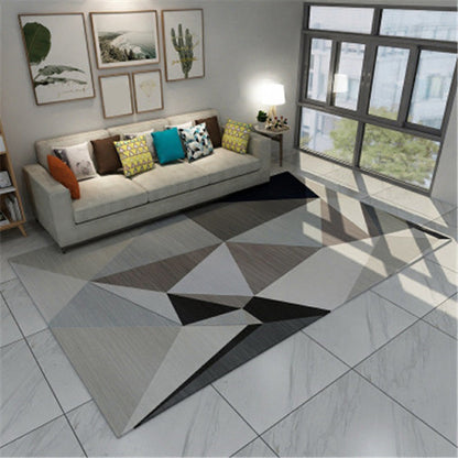 Modern Geometric Colorblock Rug Multi Colored Polypropylene Carpet Stain Resistant Anti-Slip Washable Rug for Room - Khaki - Clearhalo - 'Area Rug' - 'Rug' - 2121906