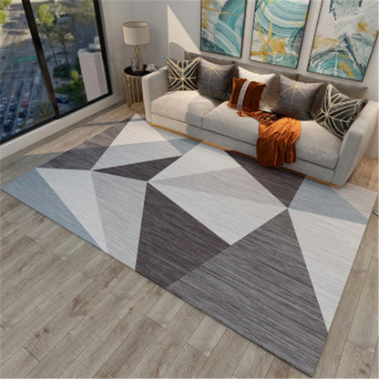 Modern Geometric Colorblock Rug Multi Colored Polypropylene Carpet Stain Resistant Anti-Slip Washable Rug for Room - Gray-White - Clearhalo - 'Area Rug' - 'Rug' - 2121907