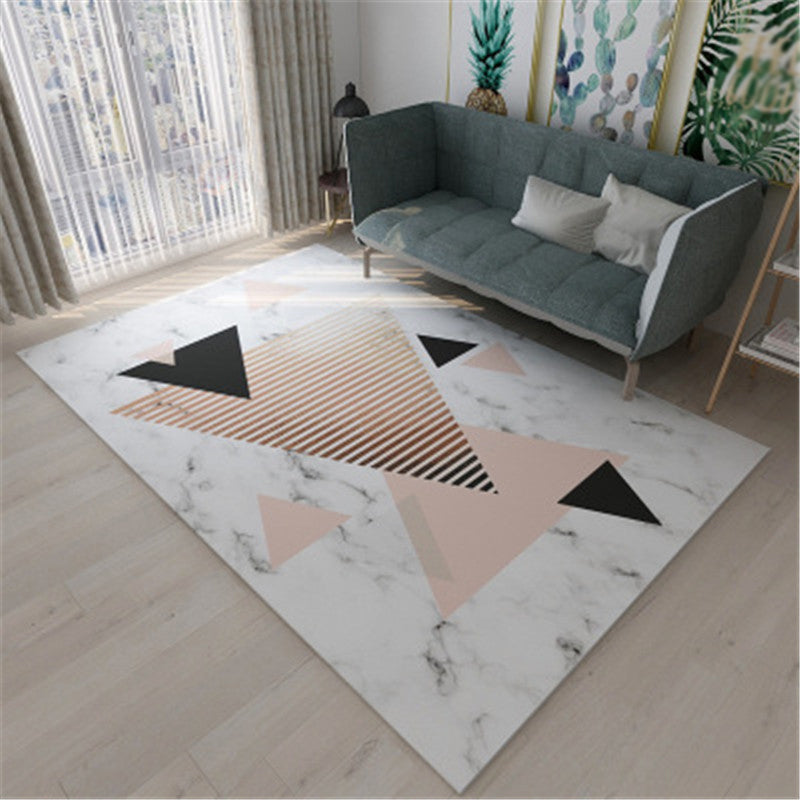 Modern Geometric Colorblock Rug Multi Colored Polypropylene Carpet Stain Resistant Anti-Slip Washable Rug for Room - Pink - Clearhalo - 'Area Rug' - 'Rug' - 2121908