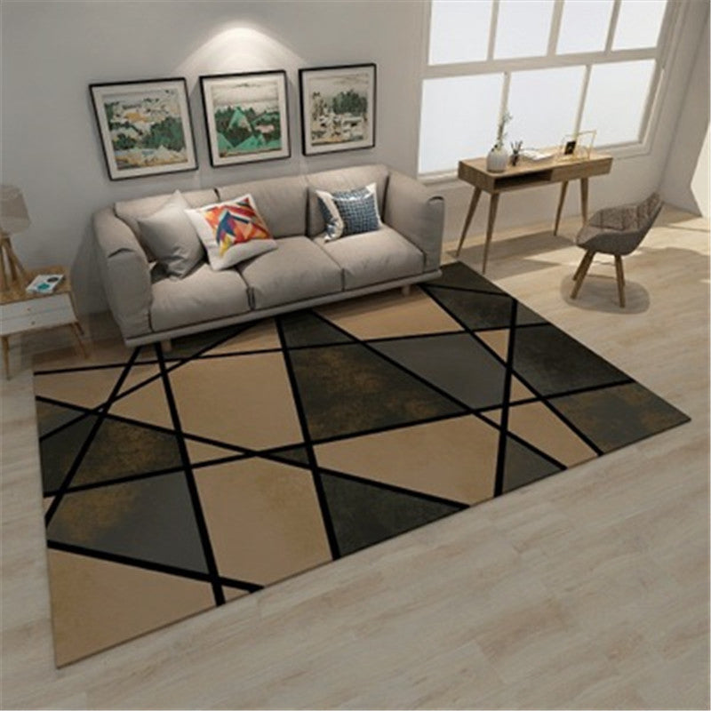 Modern Geometric Colorblock Rug Multi Colored Polypropylene Carpet Stain Resistant Anti-Slip Washable Rug for Room - Brown-Black - Clearhalo - 'Area Rug' - 'Rug' - 2121910