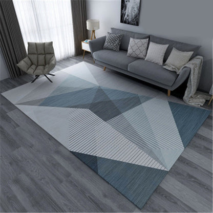 Modern Geometric Colorblock Rug Multi Colored Polypropylene Carpet Stain Resistant Anti-Slip Washable Rug for Room - Blue-White - Clearhalo - 'Area Rug' - 'Rug' - 2121911