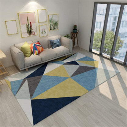 Modern Geometric Colorblock Rug Multi Colored Polypropylene Carpet Stain Resistant Anti-Slip Washable Rug for Room - Yellow-Blue - Clearhalo - 'Area Rug' - 'Rug' - 2121912