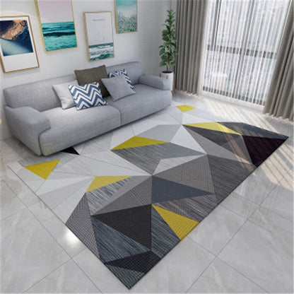 Modern Geometric Colorblock Rug Multi Colored Polypropylene Carpet Stain Resistant Anti-Slip Washable Rug for Room - Dark Gray-White - Clearhalo - 'Area Rug' - 'Rug' - 2121916