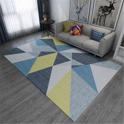 Modern Geometric Colorblock Rug Multi Colored Polypropylene Carpet Stain Resistant Anti-Slip Washable Rug for Room - Light Blue - Clearhalo - 'Area Rug' - 'Rug' - 2121917