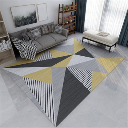 Modern Geometric Colorblock Rug Multi Colored Polypropylene Carpet Stain Resistant Anti-Slip Washable Rug for Room - Light Gray-Yellow - Clearhalo - 'Area Rug' - 'Rug' - 2121918