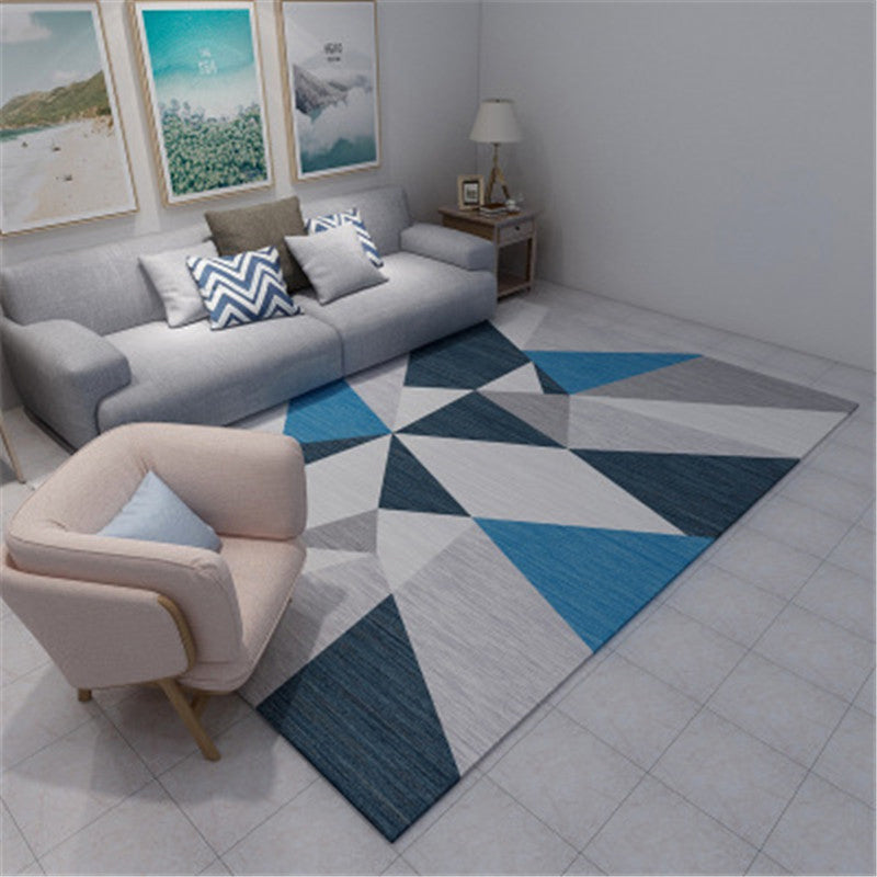 Modern Geometric Colorblock Rug Multi Colored Polypropylene Carpet Stain Resistant Anti-Slip Washable Rug for Room - Gray-Blue - Clearhalo - 'Area Rug' - 'Rug' - 2121920