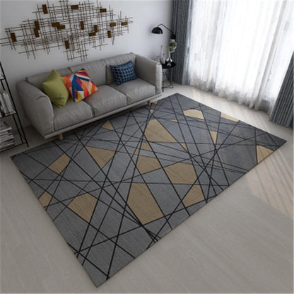 Modern Geometric Colorblock Rug Multi Colored Polypropylene Carpet Stain Resistant Anti-Slip Washable Rug for Room - Dark Gray - Clearhalo - 'Area Rug' - 'Rug' - 2121922