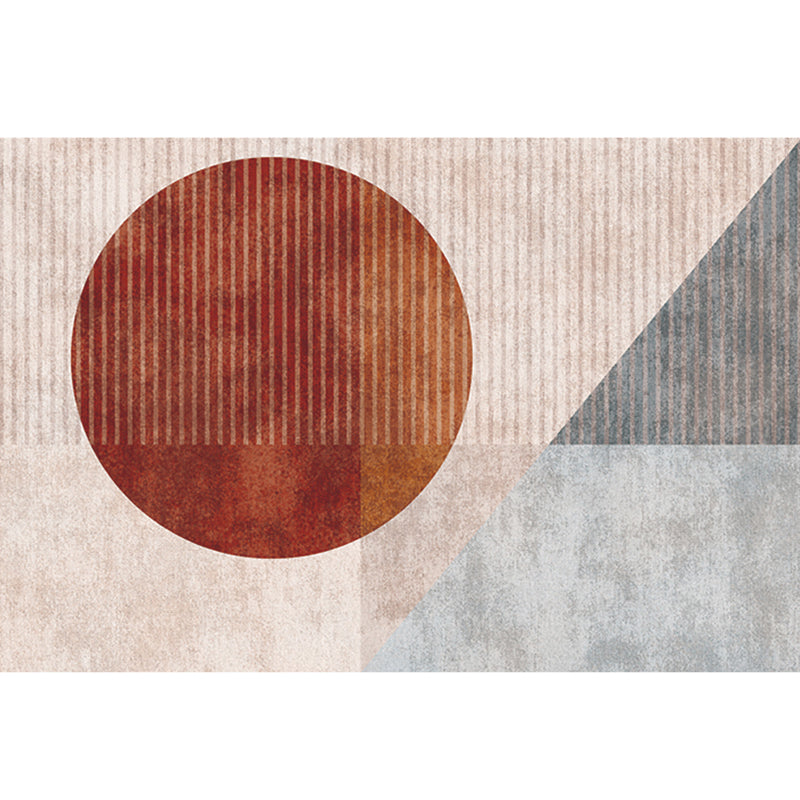 Mid-Century Living Room Rug Multi Color Architecture Colorblock Rug Polyester Pet Friendly Anti-Slip Washable Indoor Rug - Brown - Clearhalo - 'Area Rug' - 'Rug' - 2121962