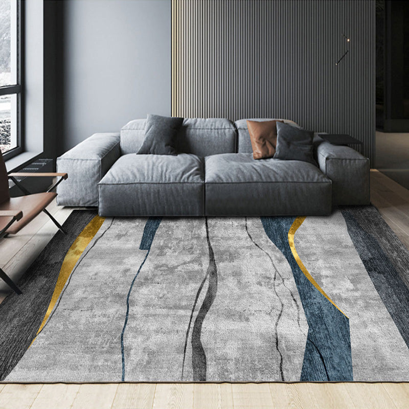 Fancy Colorblock Pattern Rug Multi Color Nordic Carpet Polypropylene Pet Friendly Washable Non-Slip Backing Ru - view 12