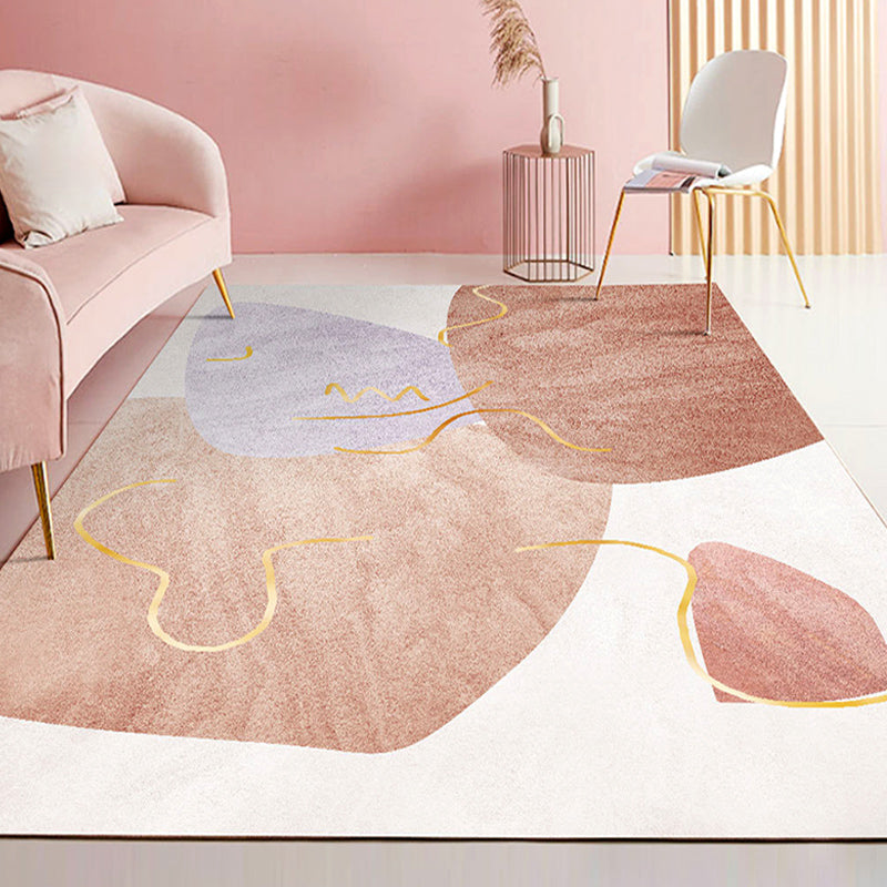 Fancy Colorblock Pattern Rug Multi Color Nordic Carpet Polypropylene Pet Friendly Washable Non-Slip Backing Ru - view 6