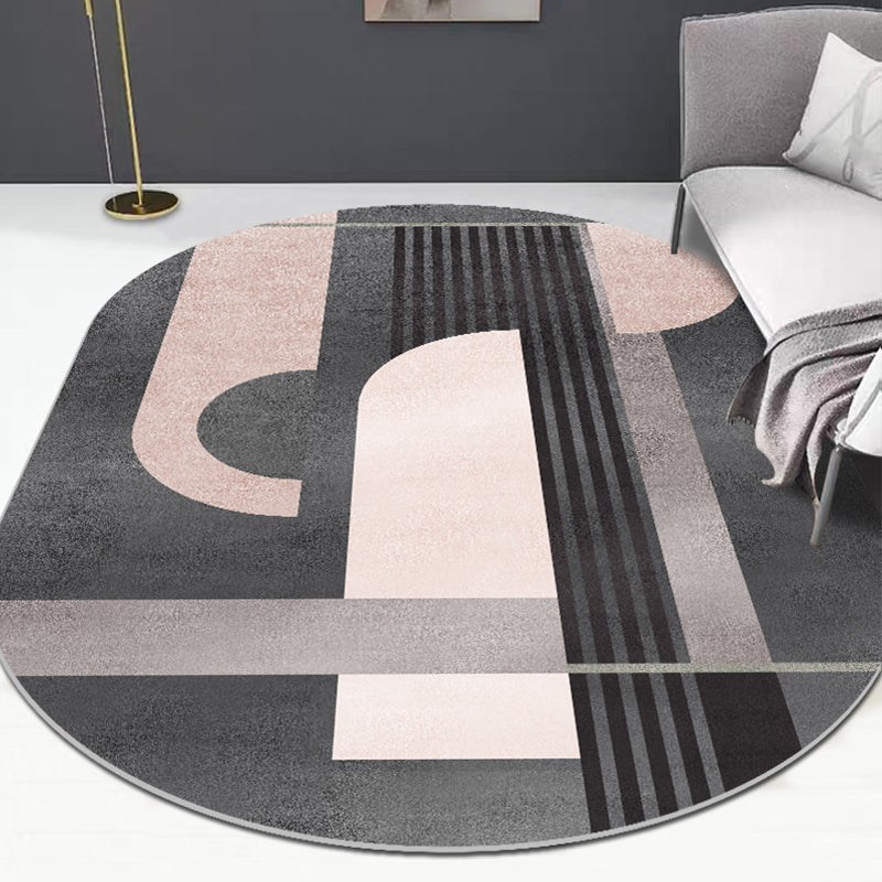 Classy Mid-Century Rug Multicolor Color-Block Pattern Rug Pet Friendly Machine Washable Non-Slip Rug for Bedroom Black Clearhalo 'Area Rug' 'Rug' 2122027