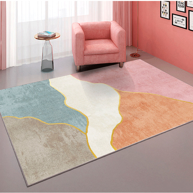 Contemporary Abstract Pattern Rug Multi Color Polypropylene Rug Anti-Slip Pet Friendly Stain Resistant Carpet for Great Room