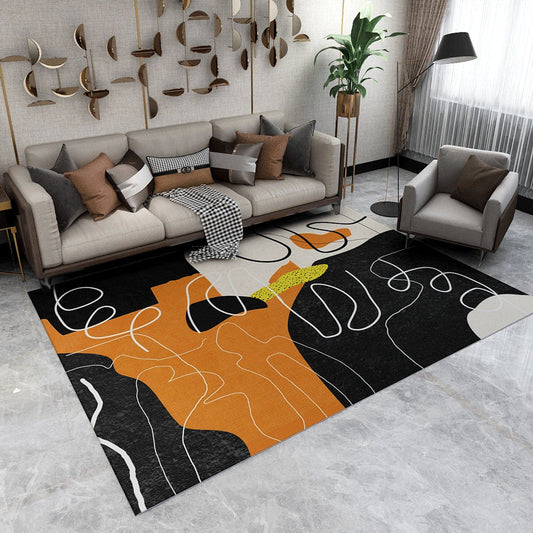 Contemporary Abstract Pattern Rug Multi Color Polypropylene Rug Anti-Slip Pet Friendly Stain Resistant Carpet for Great Room