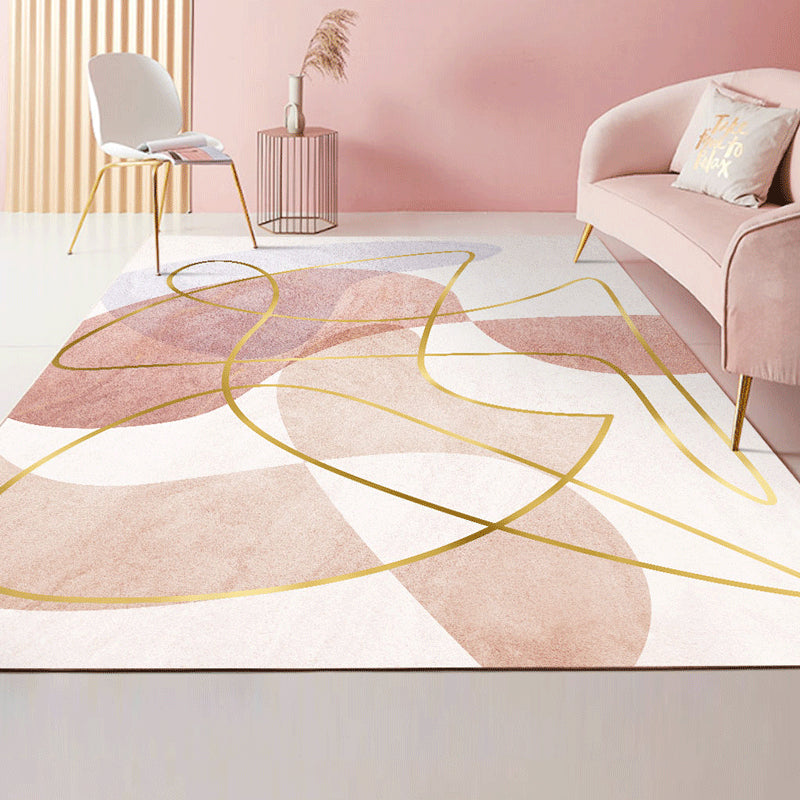 Contemporary Abstract Pattern Rug Multi Color Polypropylene Rug Anti-Slip Pet Friendly Stain Resistant Carpet for Great Room