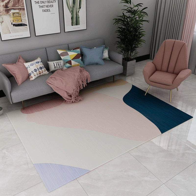 Contemporary Abstract Pattern Rug Multi Color Polypropylene Rug Anti-Slip Pet Friendly Stain Resistant Carpet for Great Room