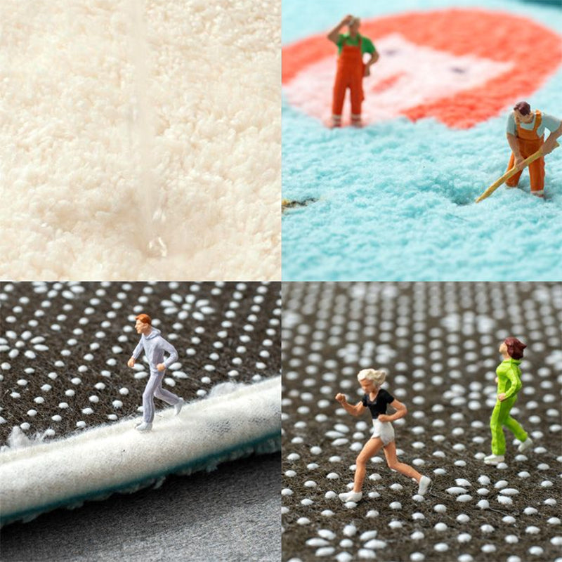 Irregular Shaped Animal Rug Multicolor Cartoon Carpet Synthetics Non-Slip Backing Machine Washable Pet Friendl - view 4