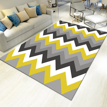 Bold Multicolor Modern Rug Synthetics Geometric Pattern Rug Machine Washable Non-Slip Stain Resistant Rug for Living Room - Gray-Yellow - Clearhalo - 'Area Rug' - 'Rug' - 2140445