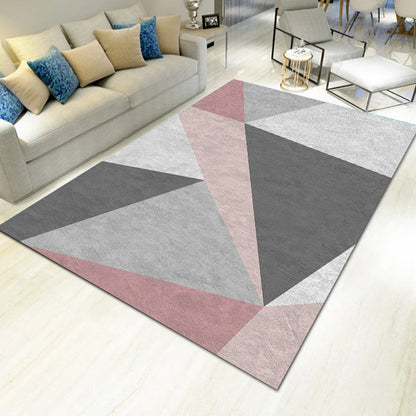 Bold Multicolor Modern Rug Synthetics Geometric Pattern Rug Machine Washable Non-Slip Stain Resistant Rug for Living Room - Nude Pink - Clearhalo - 'Area Rug' - 'Rug' - 2140448