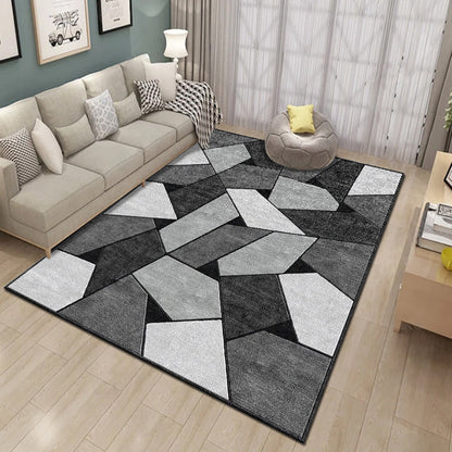 Bold Multicolor Modern Rug Synthetics Geometric Pattern Rug Machine Washable Non-Slip Stain Resistant Rug for Living Room - Dark Gray - Clearhalo - 'Area Rug' - 'Rug' - 2140452