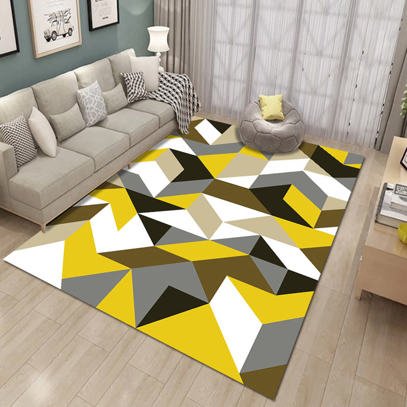 Bold Multicolor Modern Rug Synthetics Geometric Pattern Rug Machine Washable Non-Slip Stain Resistant Rug for Living Room - Clearhalo - 'Area Rug' - 'Rug' - 2140473