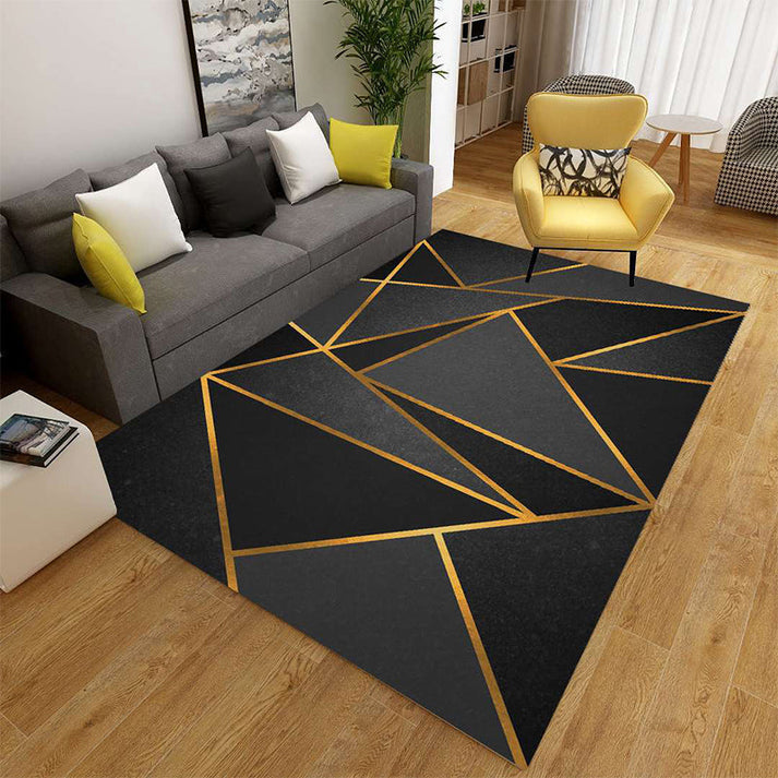 Minimalist 3D Geometric Rug Multi-Color Polypropylene Area Carpet Pet ...