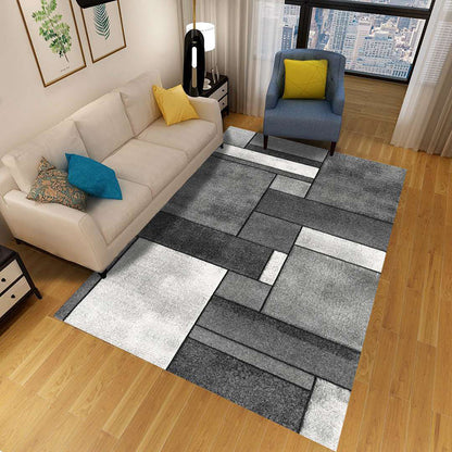 Minimalist 3D Geometric Rug Multi-Color Polypropylene Area Carpet Pet Friendly Anti-Slip Machine Washable Rug for Great Room - Dark Gray - Clearhalo - 'Area Rug' - 'Rug' - 2140488