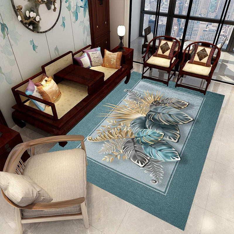 Minimalist 3D Geometric Rug Multi-Color Polypropylene Area Carpet Pet Friendly Anti-Slip Machine Washable Rug for Great Room - Light Blue - Clearhalo - 'Area Rug' - 'Rug' - 2140493