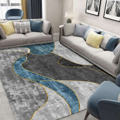 Glam 3D Print Geometric Rug Multicolor Modern Rug Polyester Pet Friendly Stain Resistant Non-Slip Carpet for Home