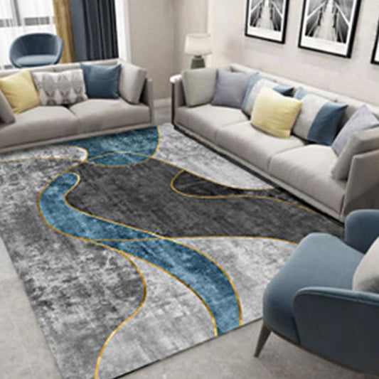 Glam 3D Print Geometric Rug Multicolor Modern Rug Polyester Pet Friendly Stain Resistant Non-Slip Carpet for Home