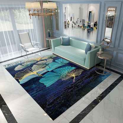 Nordic Abstract Botanical Rug Multi-Colored Synthetics Rug Non-Slip Machine Washable Pet Friendly Carpet for Living Room