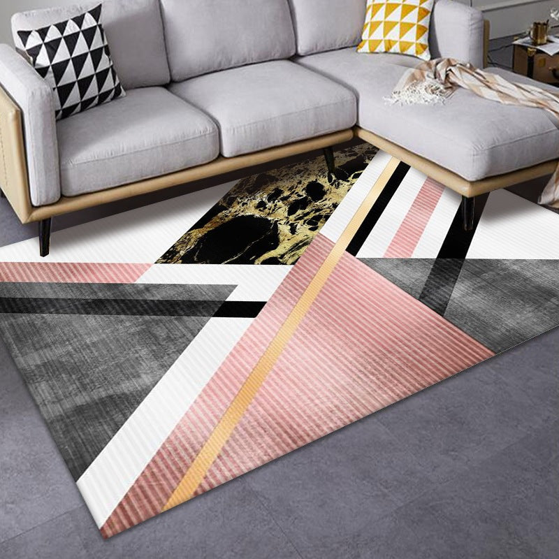 Luxe Mid-Century Rug Multi Colored Abstract Pattern Carpet Machine Washable Non-Slip Backing Stain Resistant Rug for Home Decor - Pink - Clearhalo - 'Area Rug' - 'Rug' - 2140539